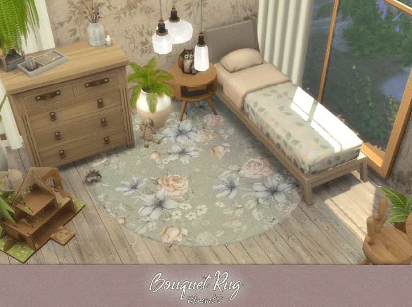 Round Stylish Bouquet Rug [ALPHA]