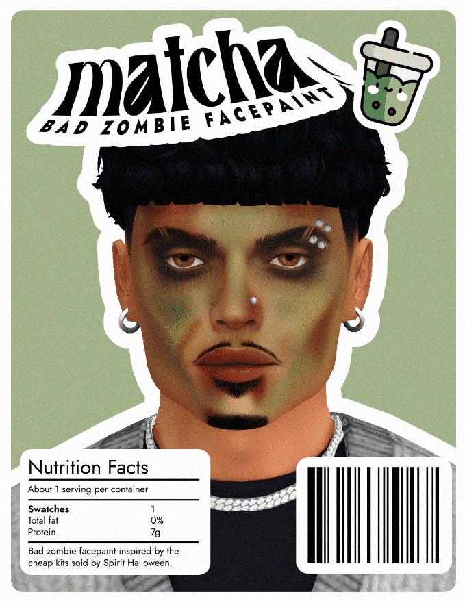 Matcha Bad Zombie Facepaint [MM]