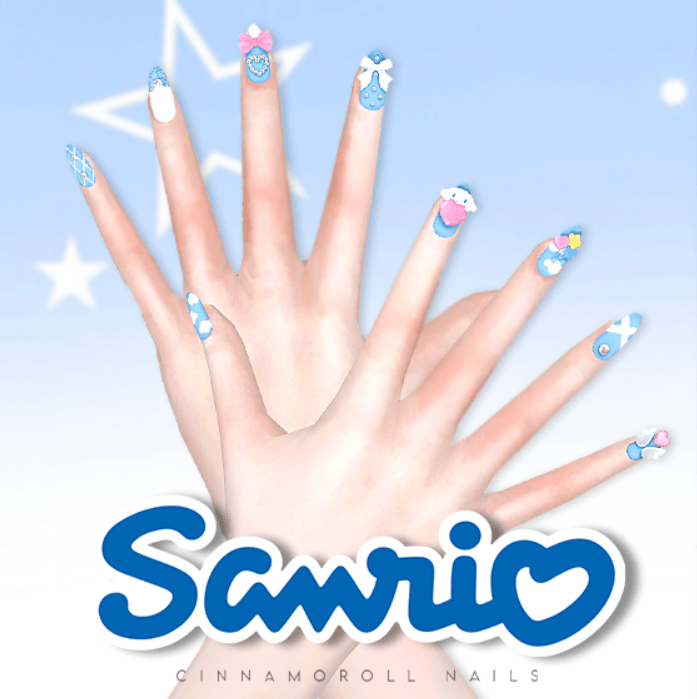 Cute Sanrio Cinnamoroll Nails for Female [ALPHA]