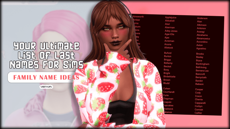 Your Ultimate List Of Last Names For Sims: Family Name Ideas You’ll Love