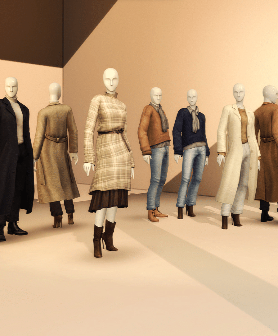 Autumn City II Set (Hair/ Earrings/ Dress/ Sweater/ Pants/ Trenchcoat) [MM]