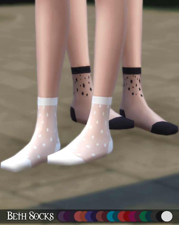 Beth See-Through Socks with Stars Design