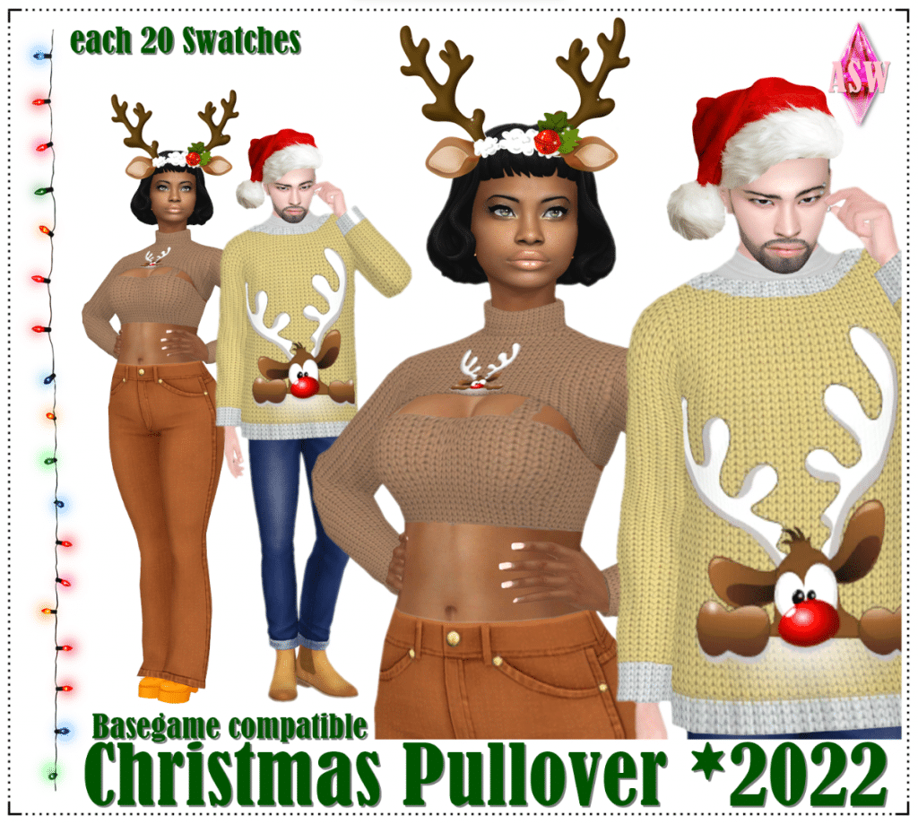 Christmas Crop Top Sweater for Female and Sweater for Male
