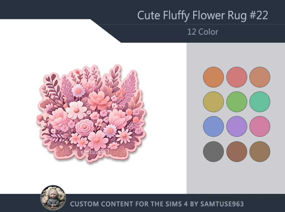 Cute Fluffy Flower Rug