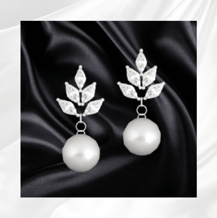 Diamond Earrings with Pearl