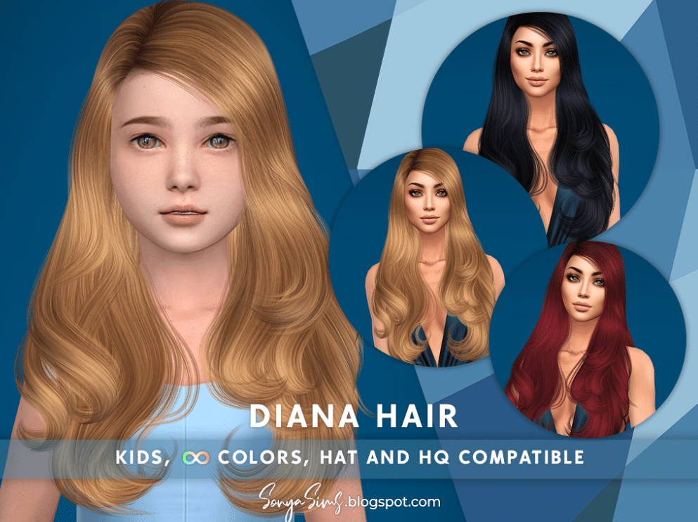 Diana Long Wavy Side Swept Hairstyle for Female