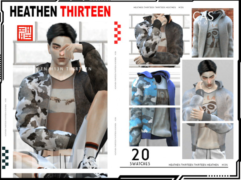 Open Zipper Hoodie Sweatshirt and Graphic Shirt for Male [ALPHA]