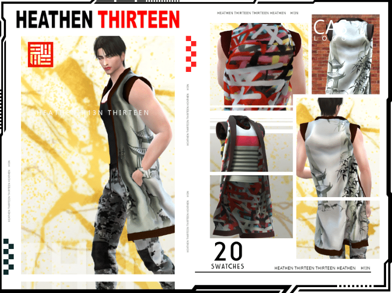 Oriental Style Trench Coat Vest and Tank Top for Male
