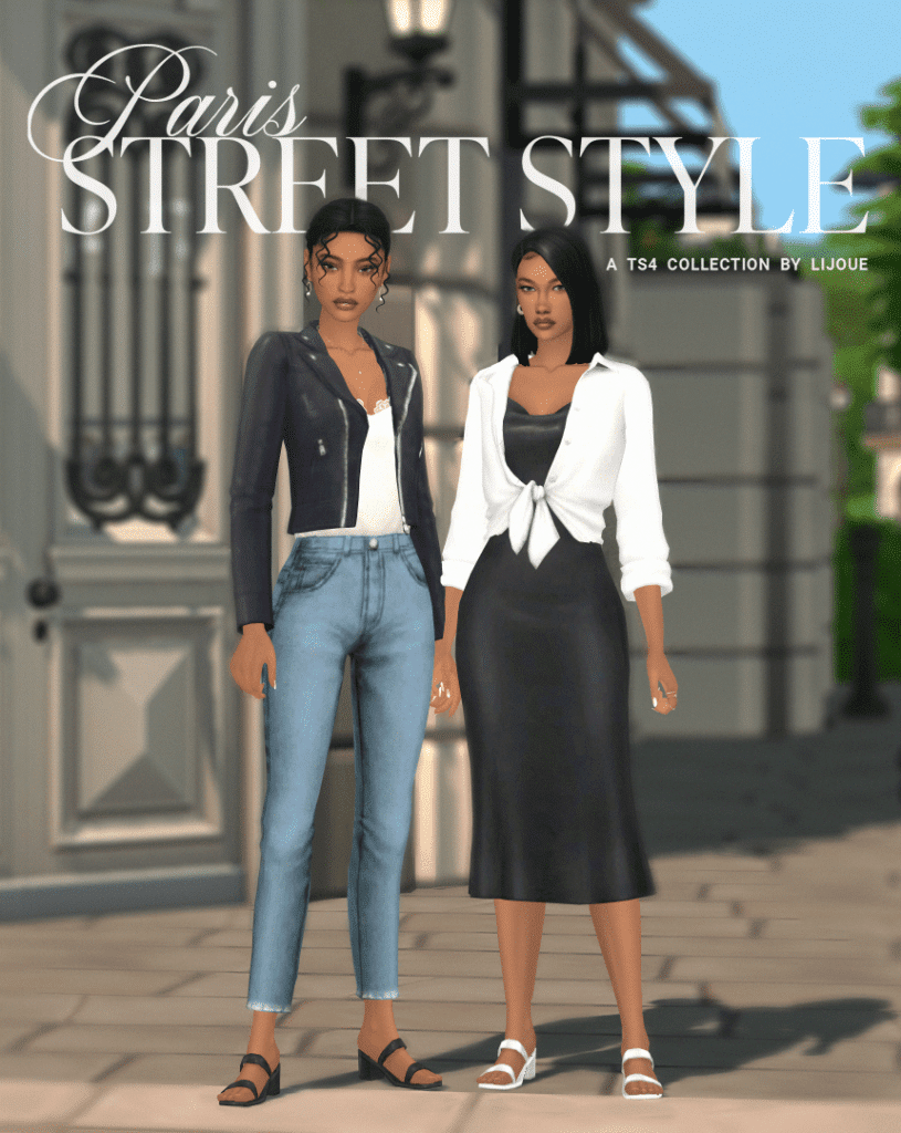 Paris Street Style Set for Female - Jacket, Pants, Dress, Tops, Heels MM