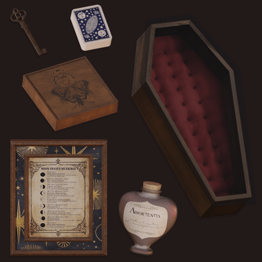 Agora Halloween Decor Set (Coffee Table/ Key/ Cards/ Love Potion/ Wooden Box/ Painting) [ALPHA]