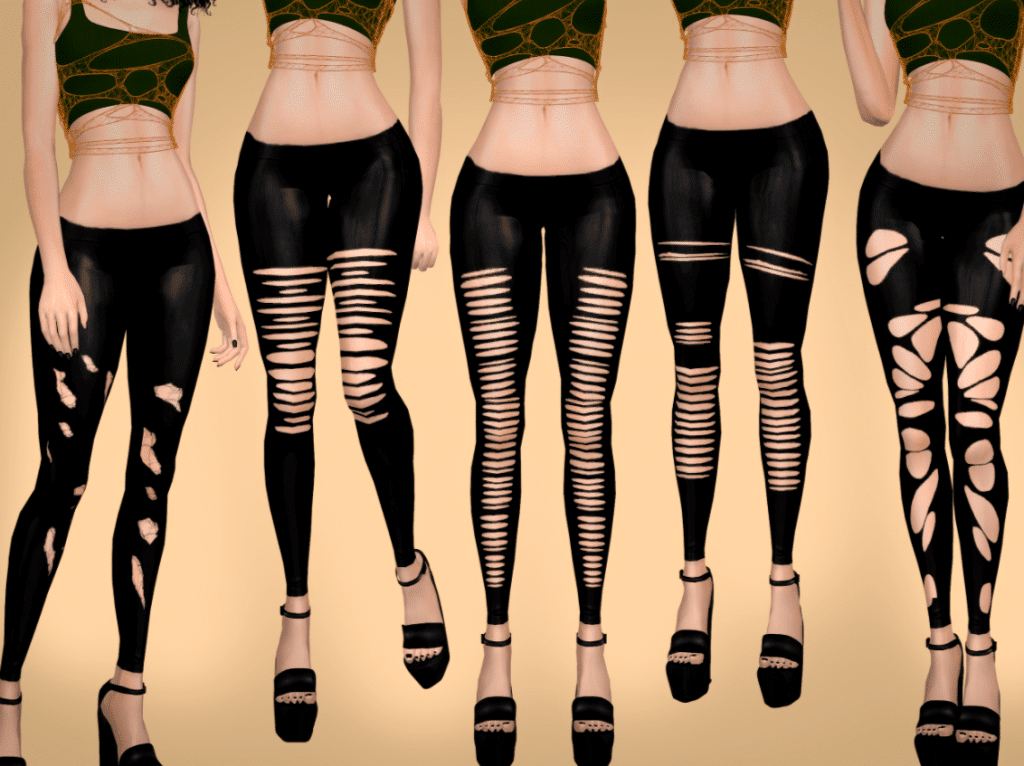 Shiny Ripped Leggings for Female [ALPHA]