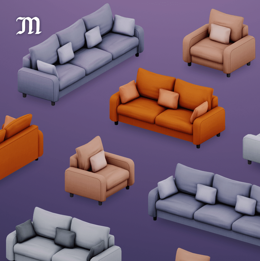Martha Living Room Furniture Set (Loveseat/ Sofa/ TV Stand) [MM]