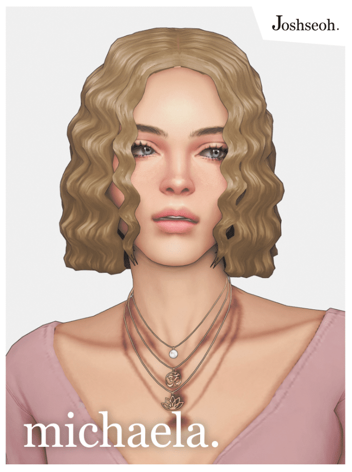 Michaela Short Curly Middle Parted Hairstyle for Female [MM]