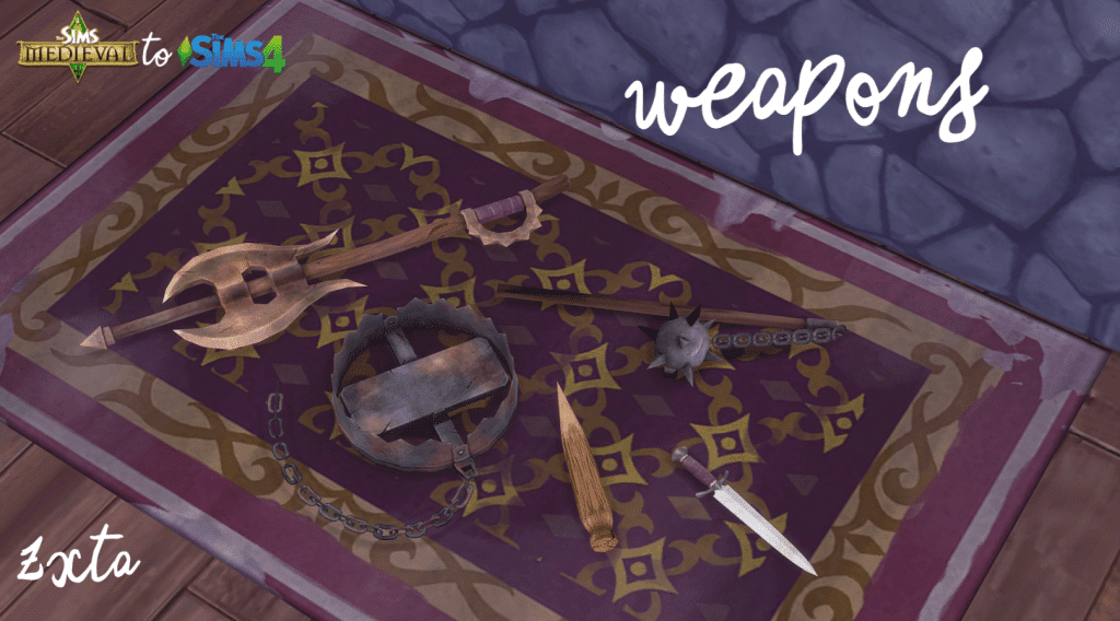 TSM to TS4 Medieval Weapons Clutter and Decor [MM]