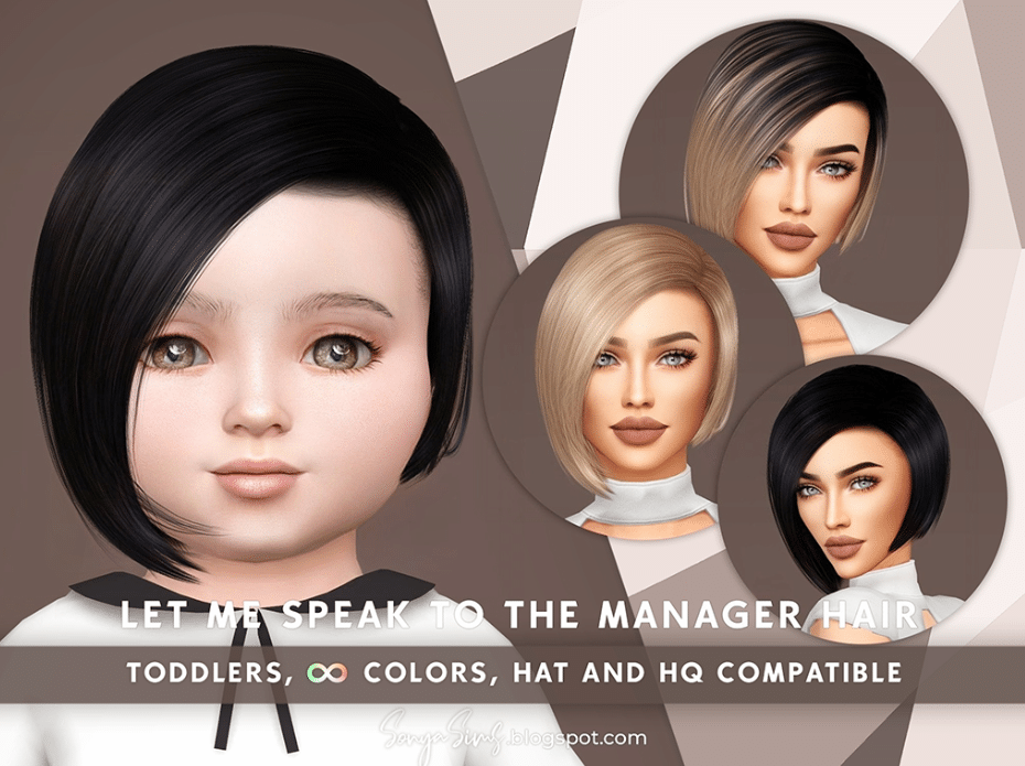 Short Asymmetrical Bob Cut Hair for Female Toddlers