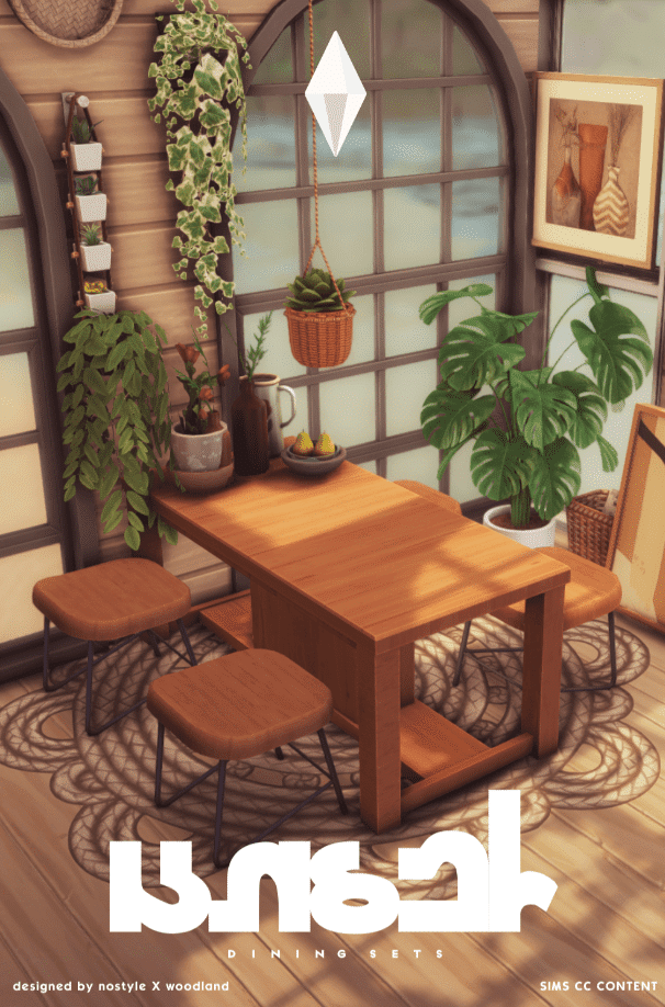 Wooden dining table and chair set