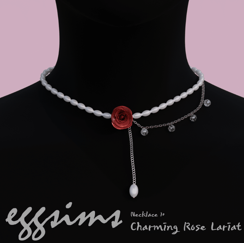 charming rose necklace for female