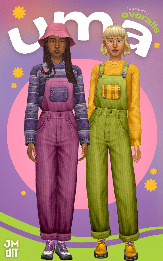 colorful overalls for female