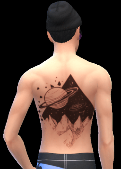 cosmic back tattoo for male and female