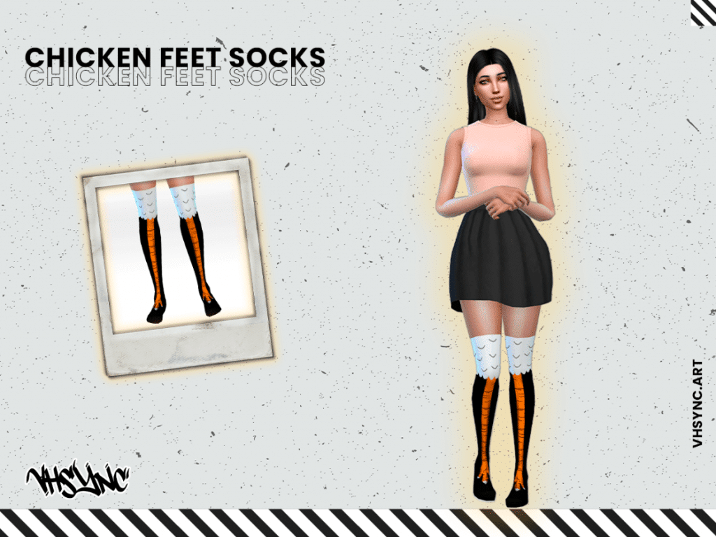 cute chicken feet themed long socks