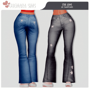 denim jeans with stars