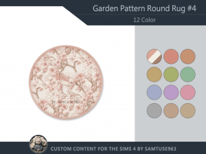 floral and garden patterned round rug