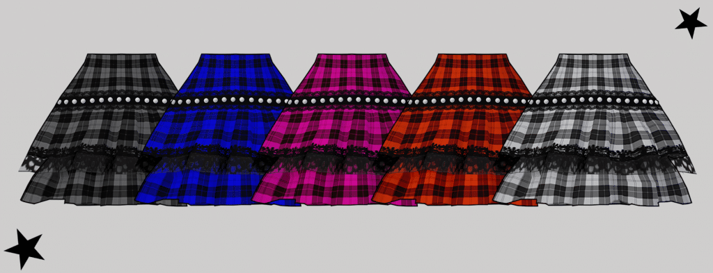 gothic short checkered skirt for female