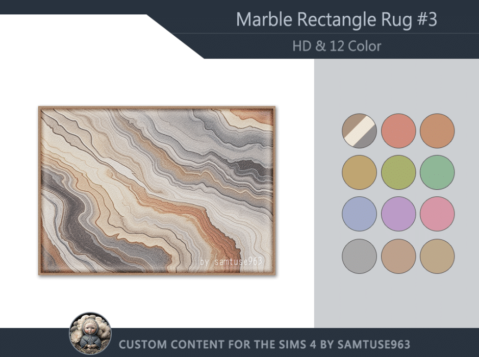 marble style rectangle rug