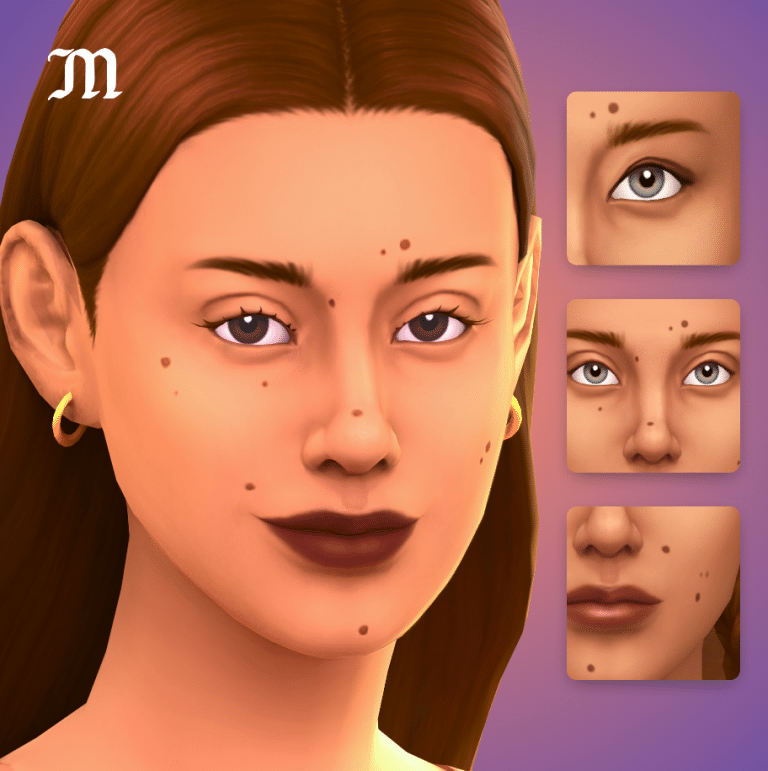 moles and eyelids skin details