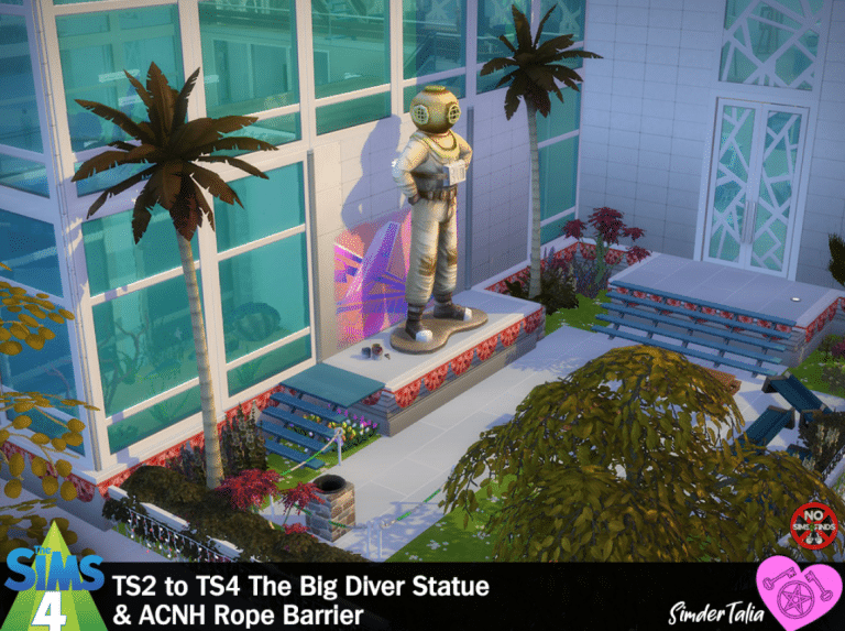 Old Vintage Diver Statue Outdoor Decor and Rope Fence [MM]