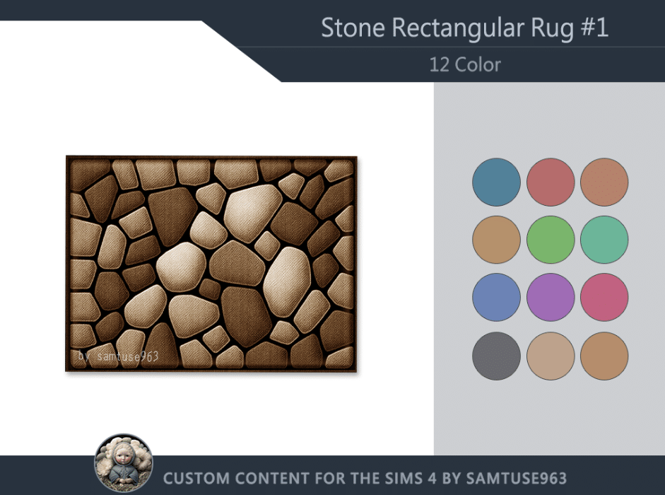 realistic stone themed rug