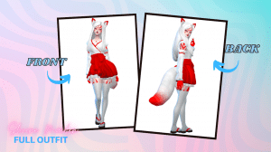 shrine maiden outfit set for female