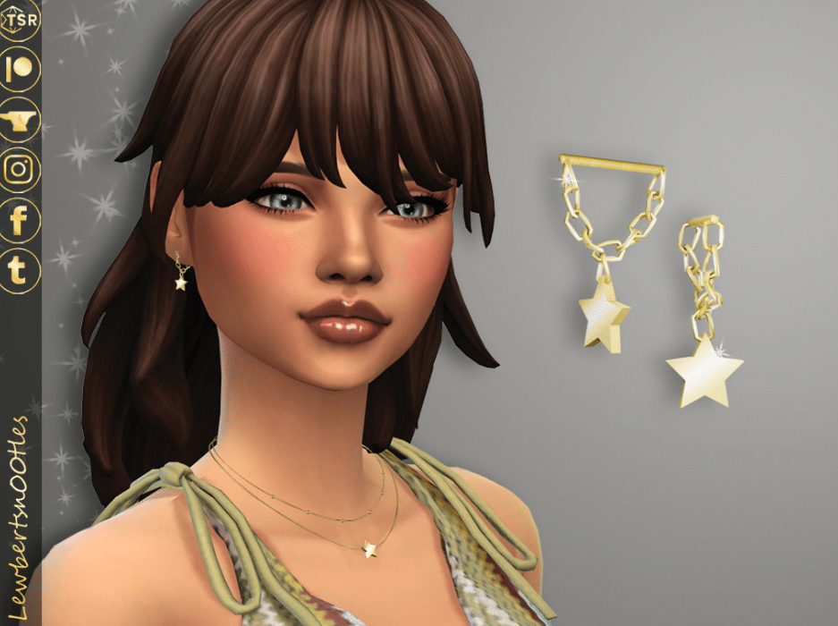 star themed earrings for female only