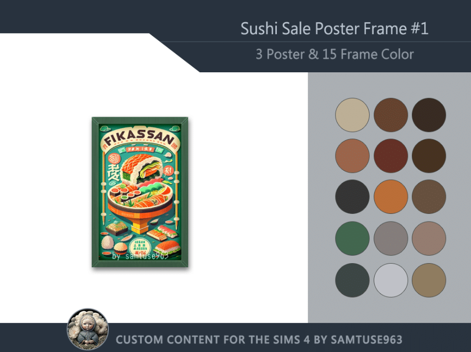 sushi sale poster with frame