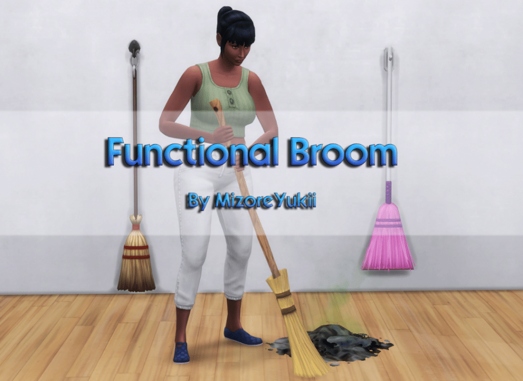 wooden functional broom