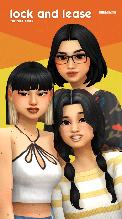 Assorted The Sims For Rent Hairstyle Edits for Female