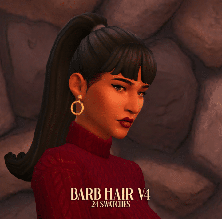 Barb Ponytail Hairstyle for Female with Bangs