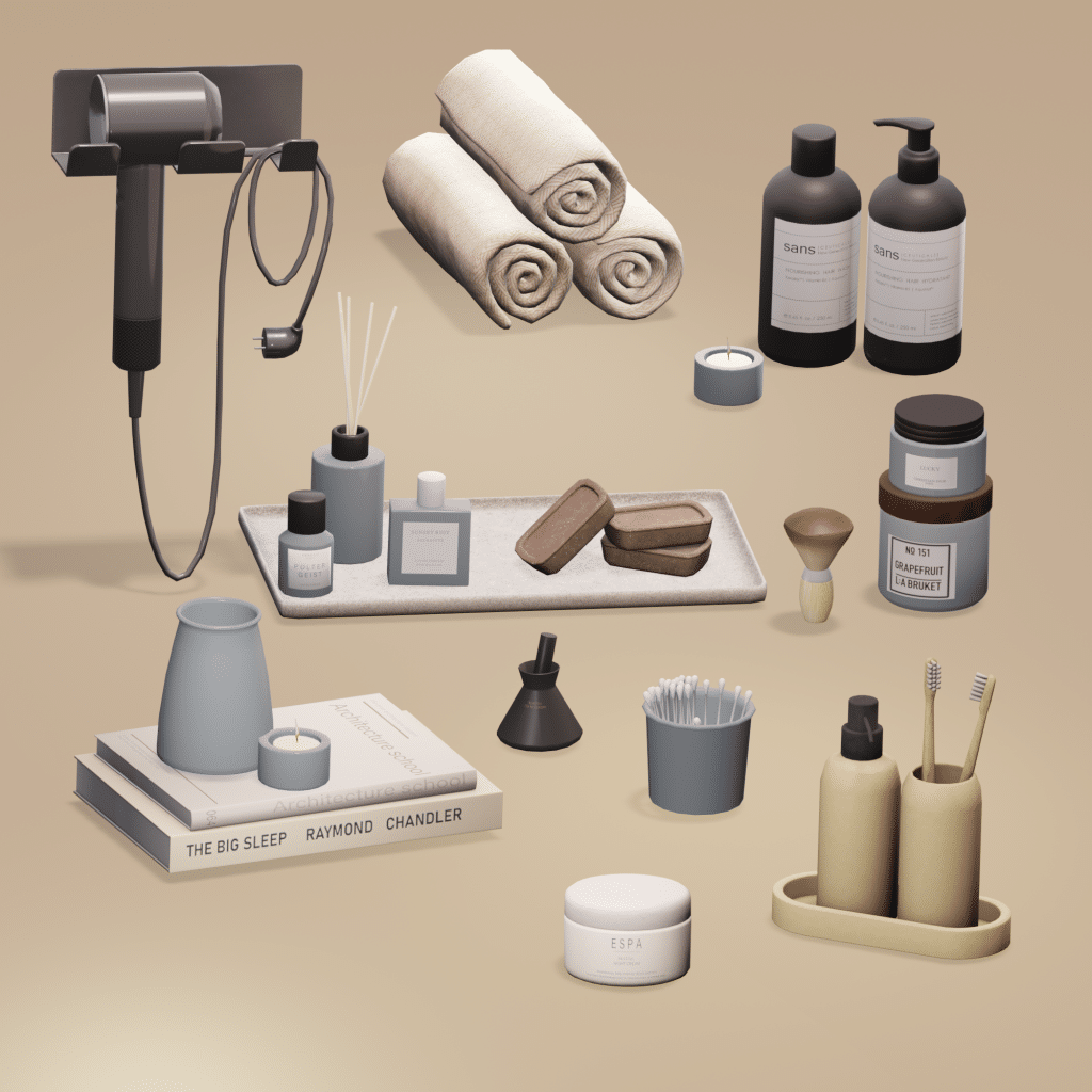 Lux Bathroom Clutter Set by Snootysims