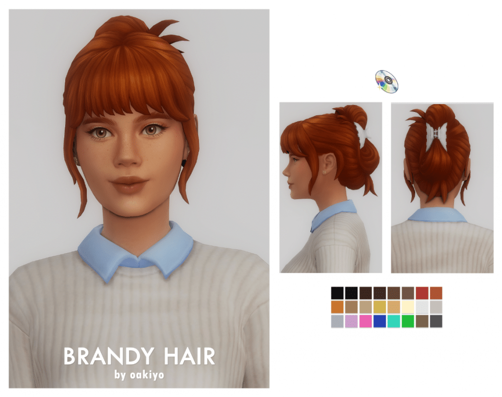 Brandy Long Hairstyle with Bangs and Claw Clip Accessory for Female