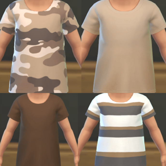 Brown T-Shirt Set for Toddlers