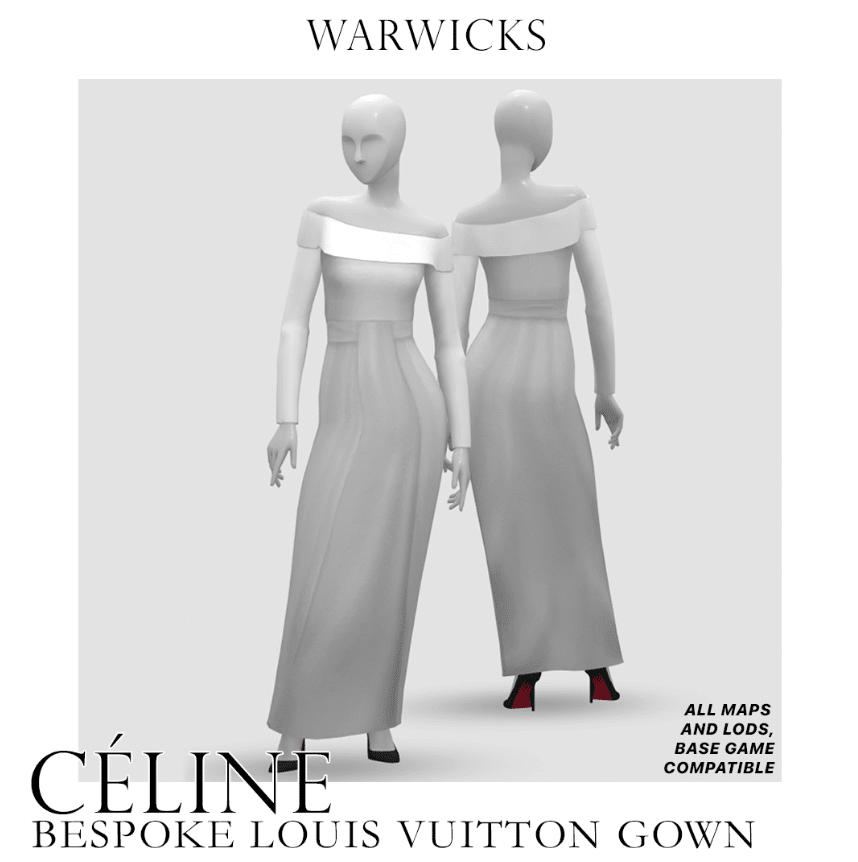 Celine Sleek Long Off Shoulder Gown for Female