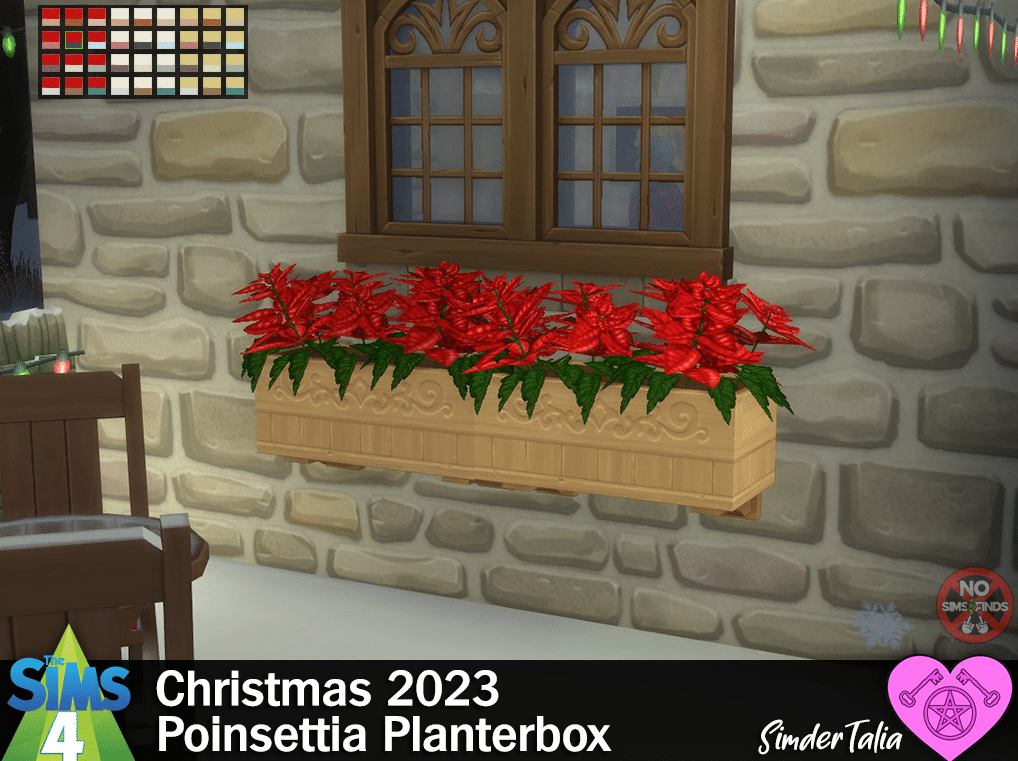 Christmas Poinsettia Wall Plant Box