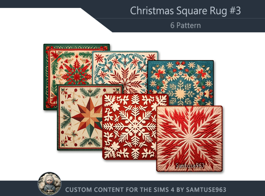 Christmas Themed Square Rug