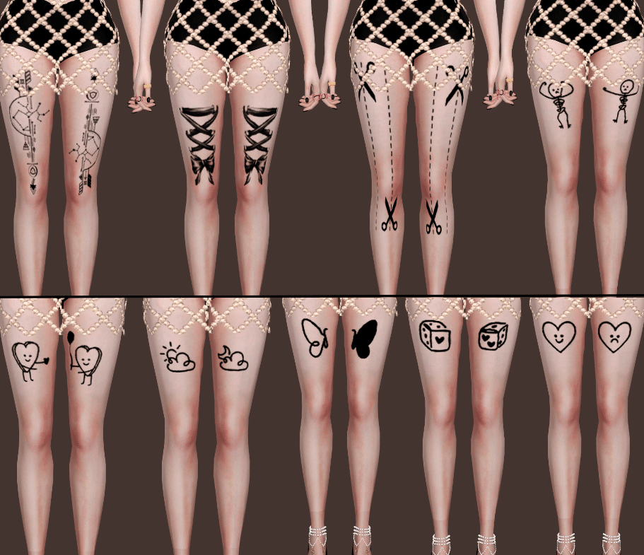 Cute Dual Legs Tattoo for Male and Female