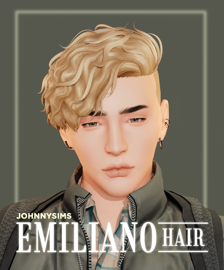 Emiliano Curly Side Swept Top with Shaved Side Hairstyle for Male and Female