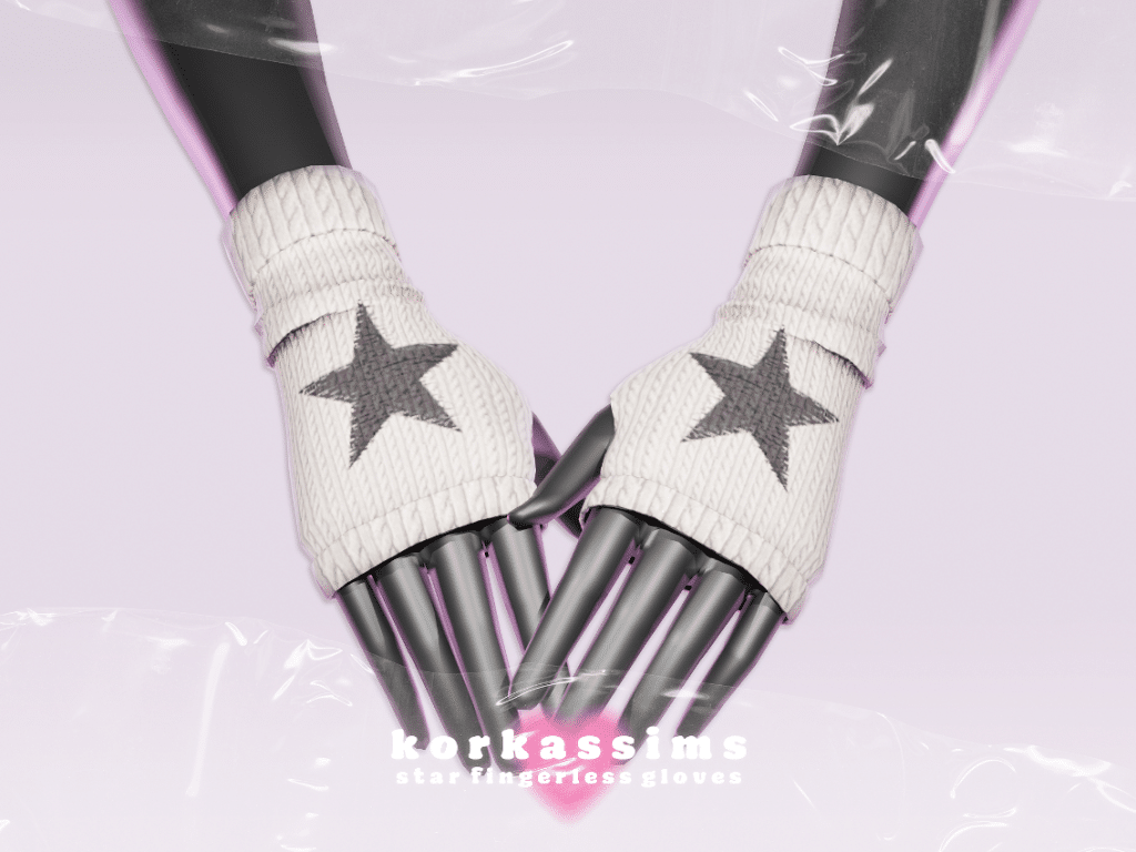 Exposed Fingers Star Gloves Accessory