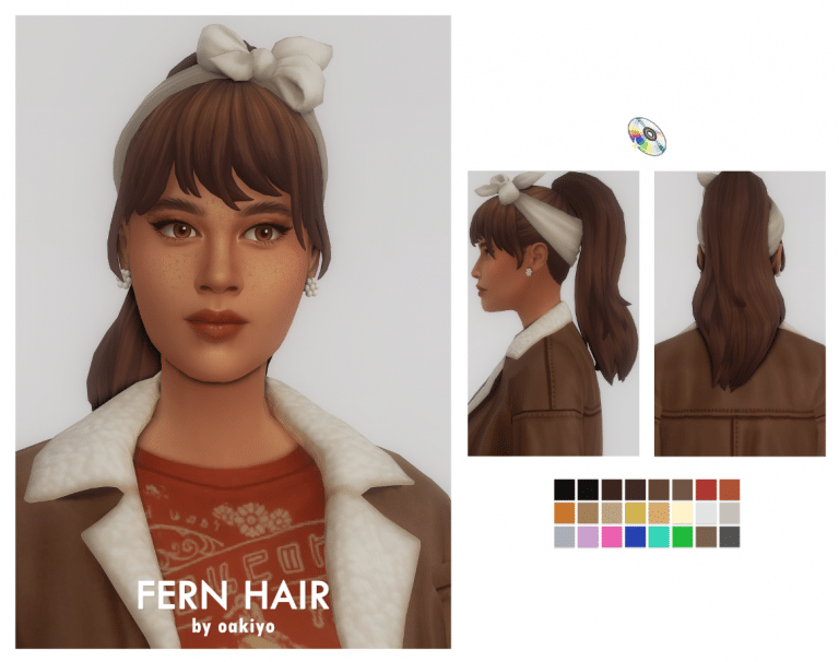 Fern Long Ponytail Hairstyle with Headband for Female