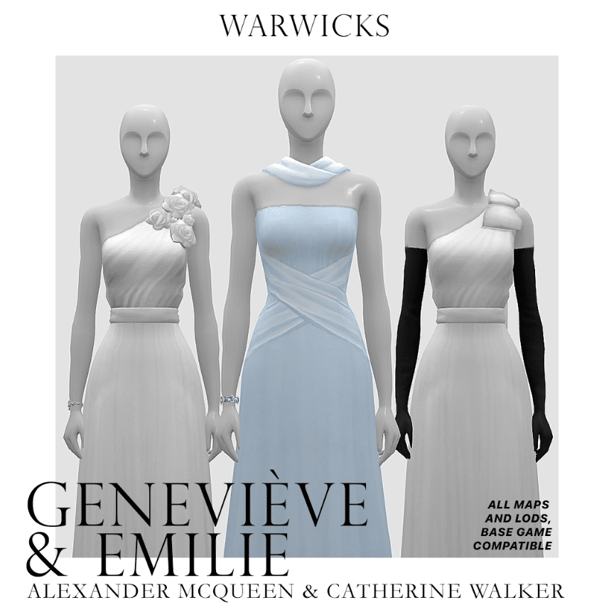 Genevieve and Emelie Evening Gowns for Female