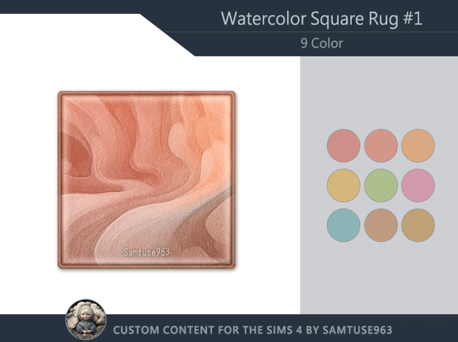 HQ Watercolor Square Rug