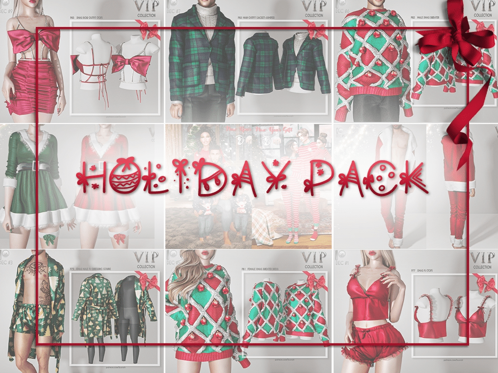 Holiday Clothes Pack for Male and Female